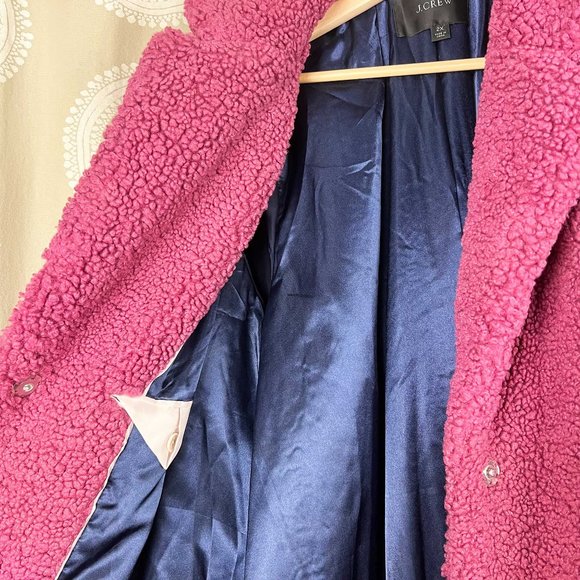 J. Crew Teddy sherpa winter coat in dark rose - Picture 6 of 11